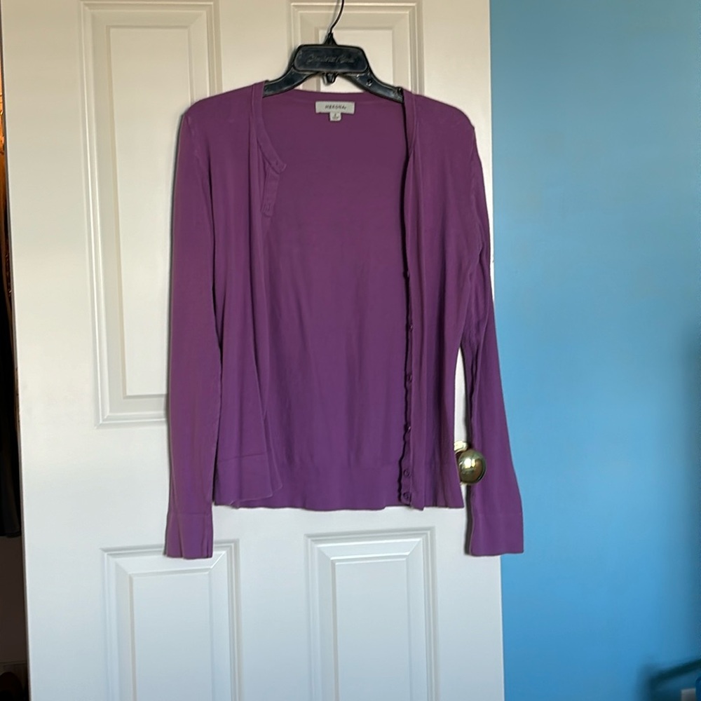 Purple button up cardigan